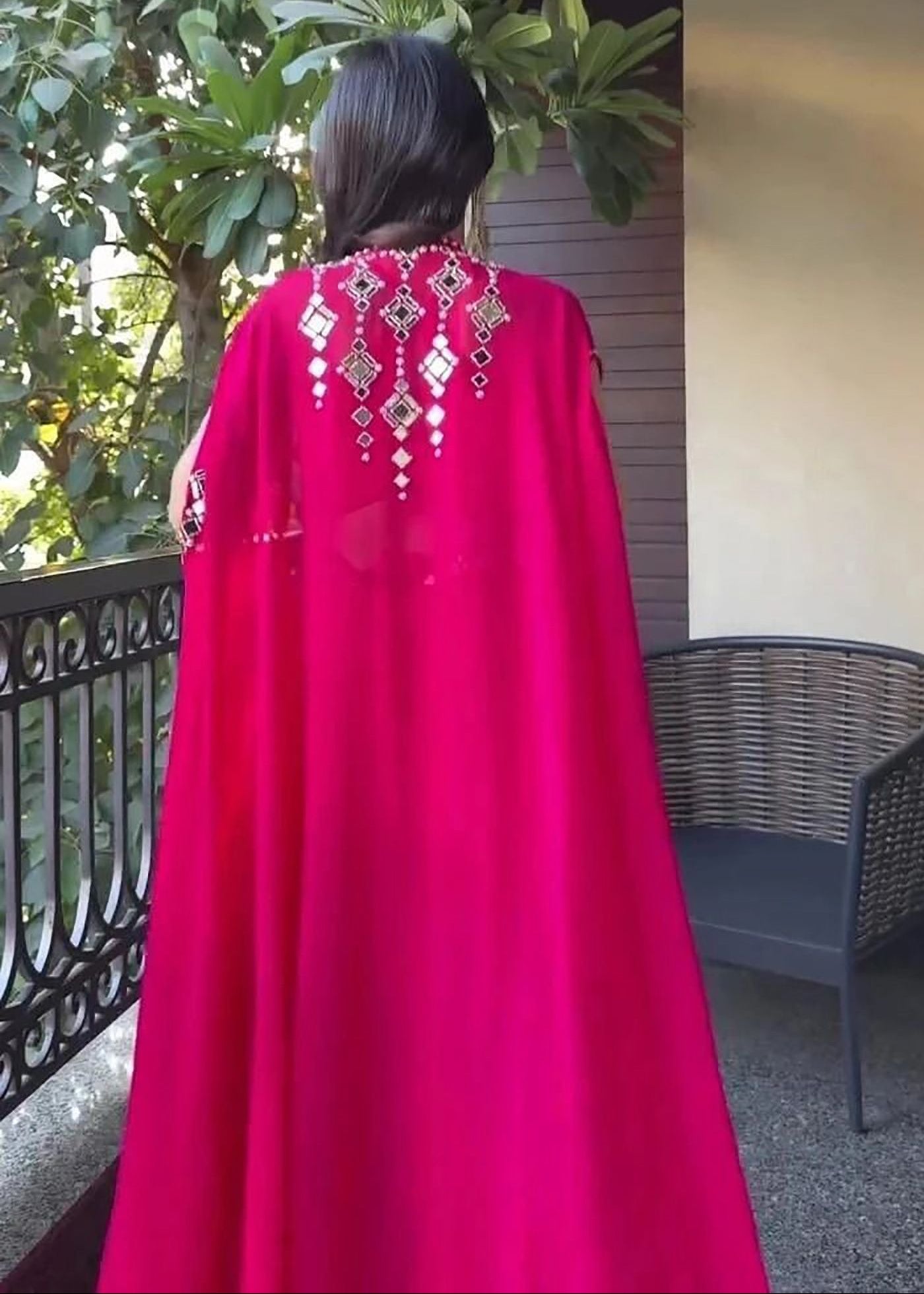 Shriwal Pink Mirror Plazzo Lehenga