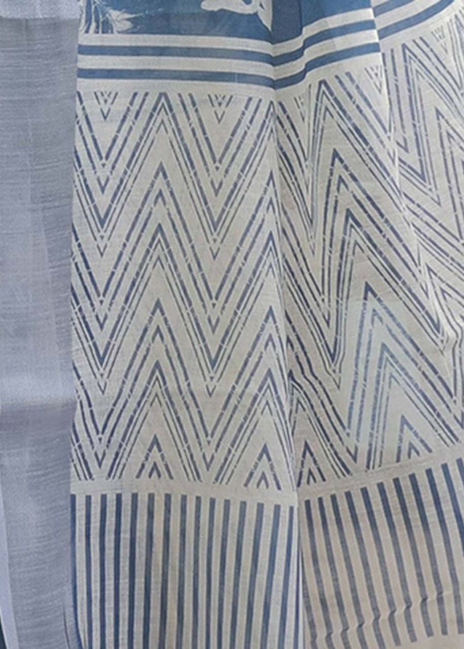 Shriwal Silver Mist Linen Cotton Saree