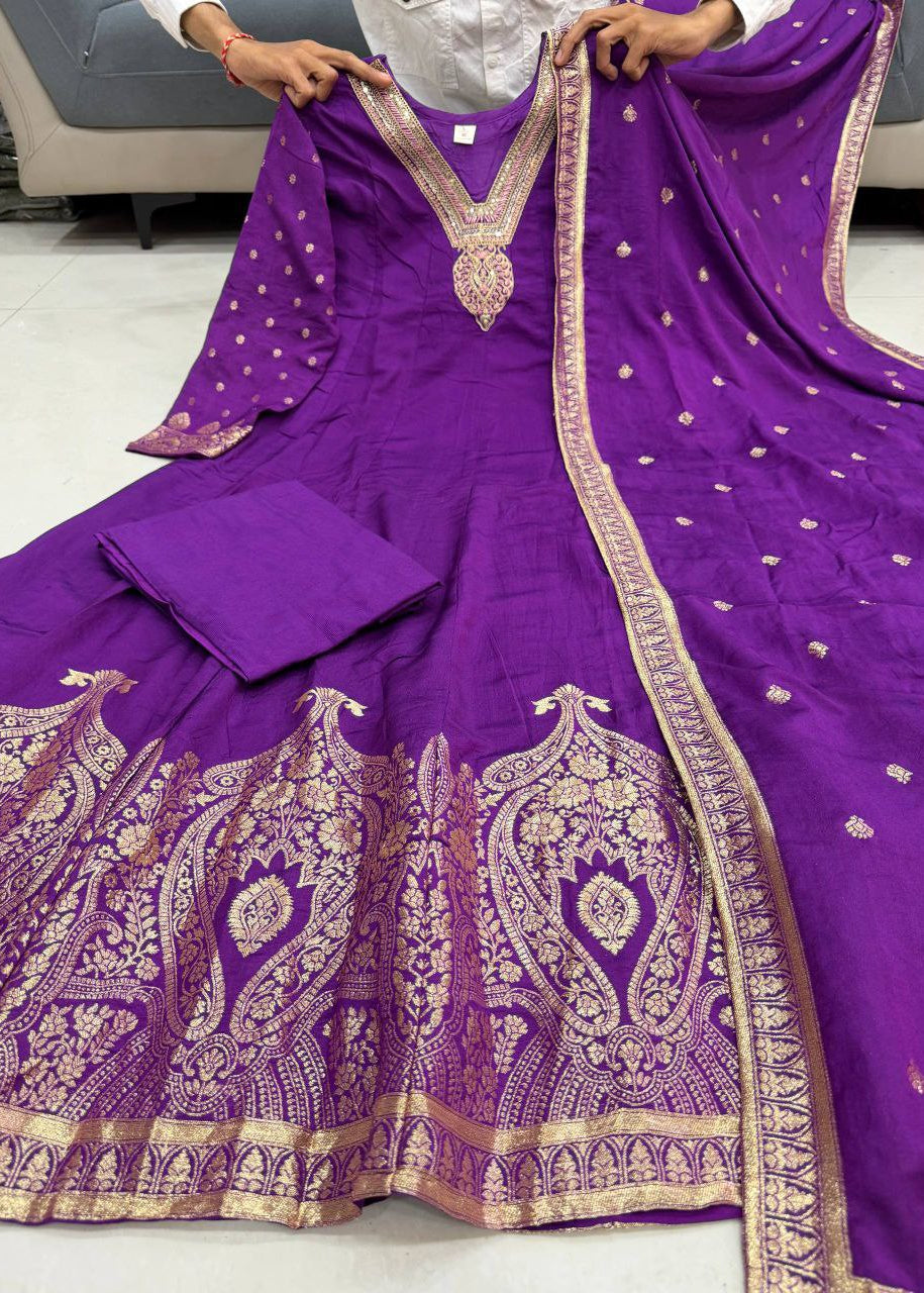Shriwal Rangrez Banarasi Anarkali Set (2 Colours)
