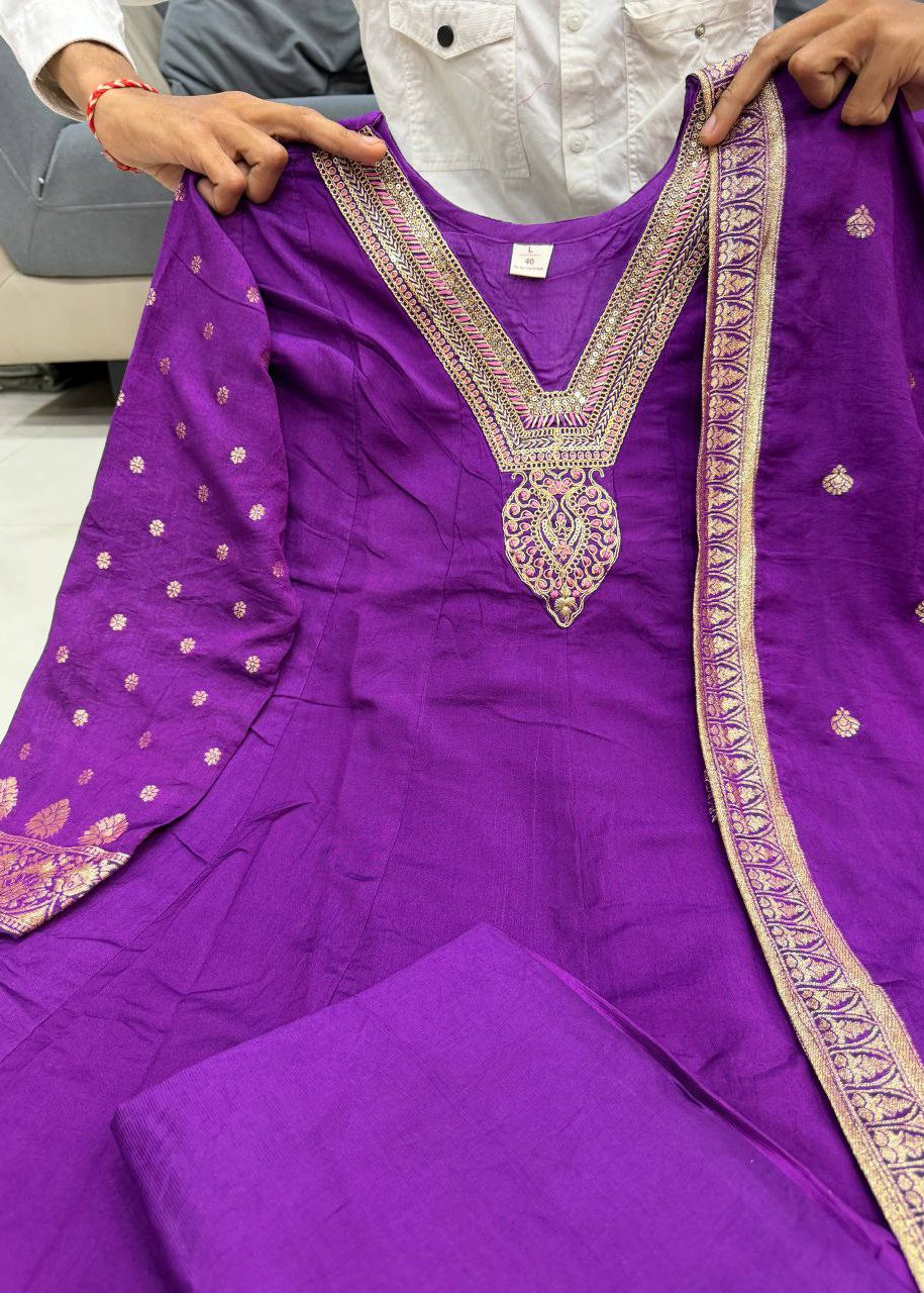 Shriwal Rangrez Banarasi Anarkali Set (2 Colours)