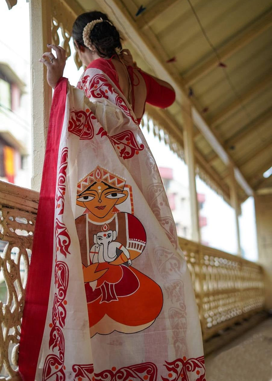 Shriwal Divine Art Linen Saree