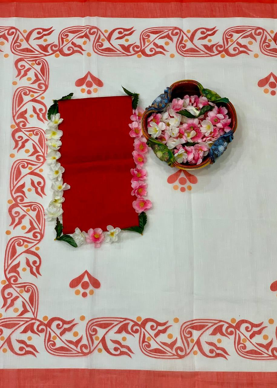 Shriwal Divine Art Linen Saree