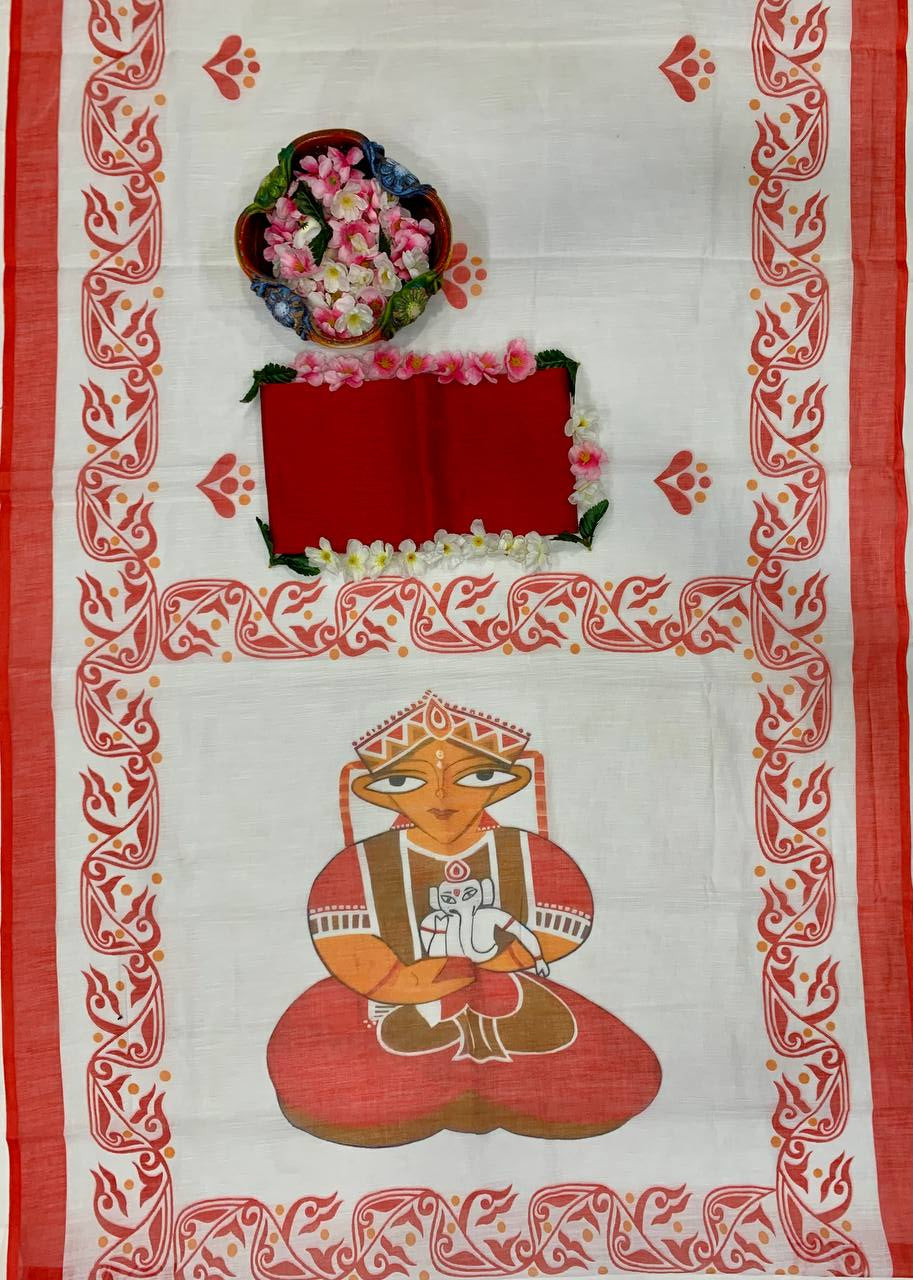 Shriwal Divine Art Linen Saree
