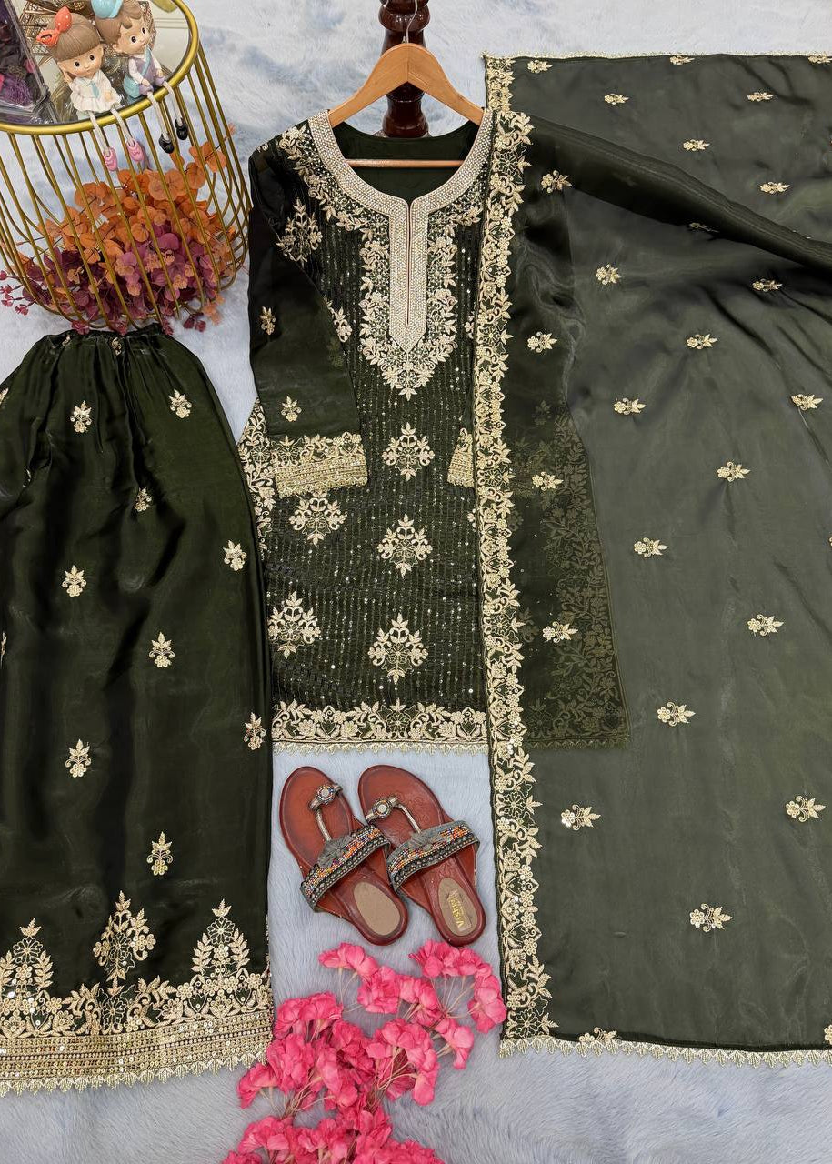 Shriwal Zareen Embroidered Silk Sharara Set(4 Colours)