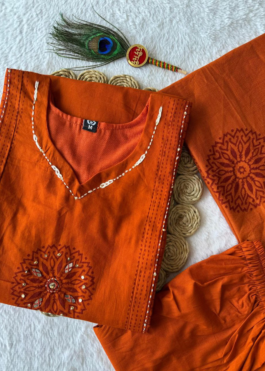 Shriwal Sunset Mandala Cotton Suit Set