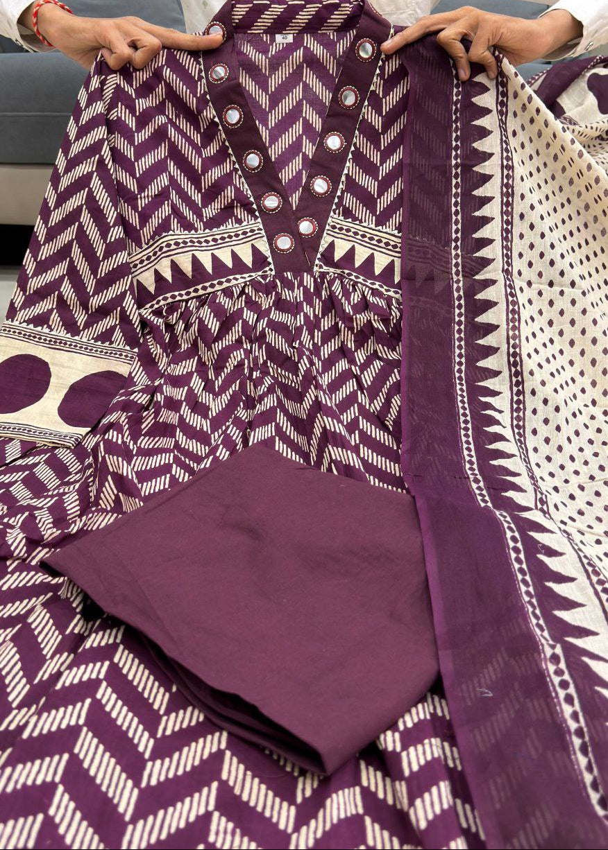 Shriwal Pure Cotton 60x60 Printed Suit Set(2 colours)