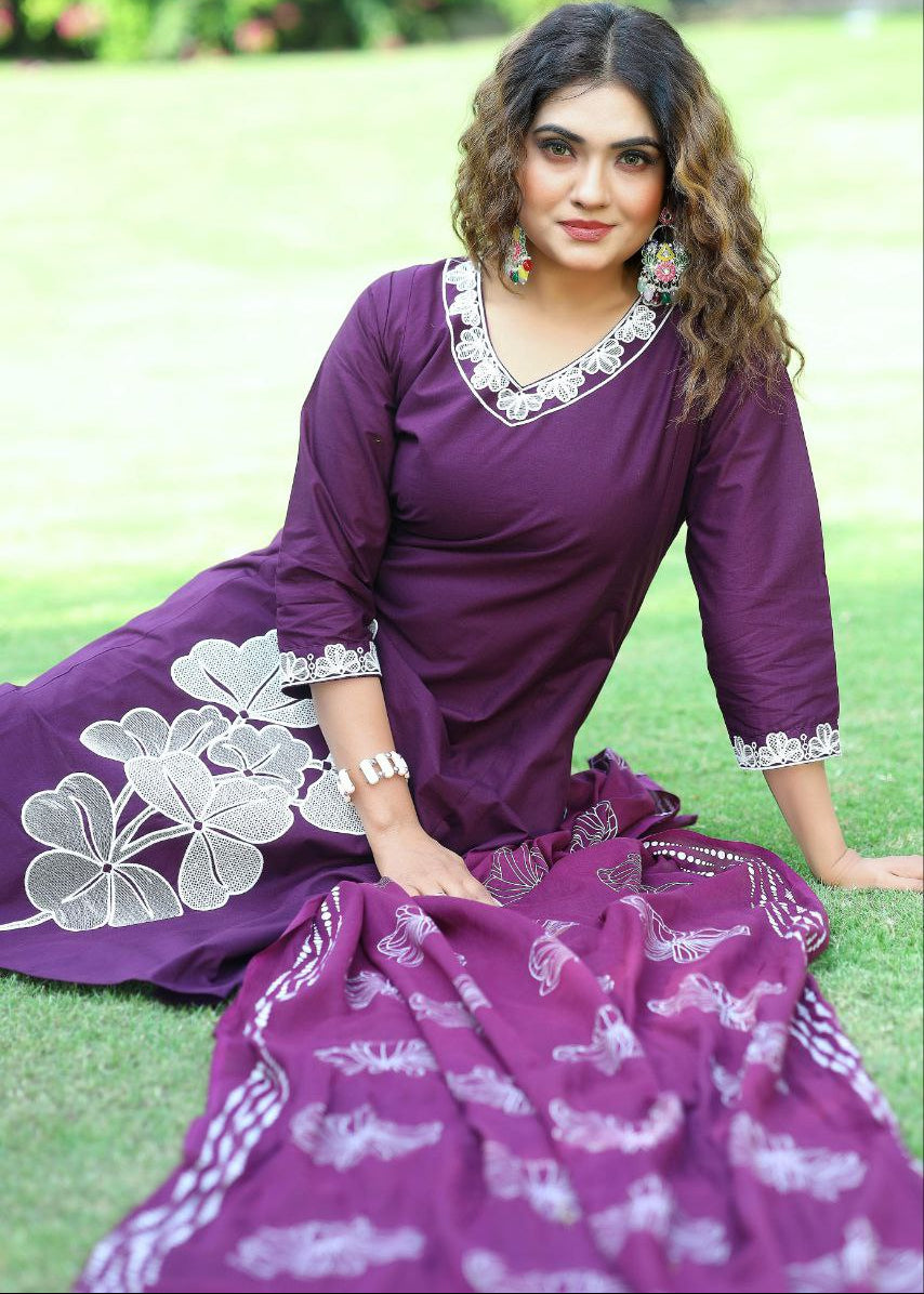 Shriwal Signature Floral Charm Kurti Set( 2 Colours)