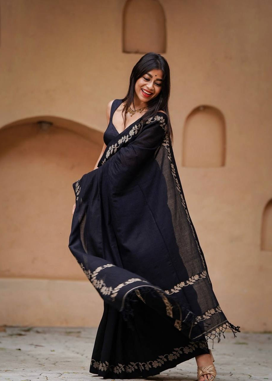 Shriwal Elegant Linen Digital Saree ( 3 Colors)