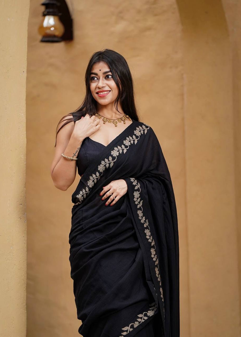 Shriwal Elegant Linen Digital Saree ( 3 Colors)