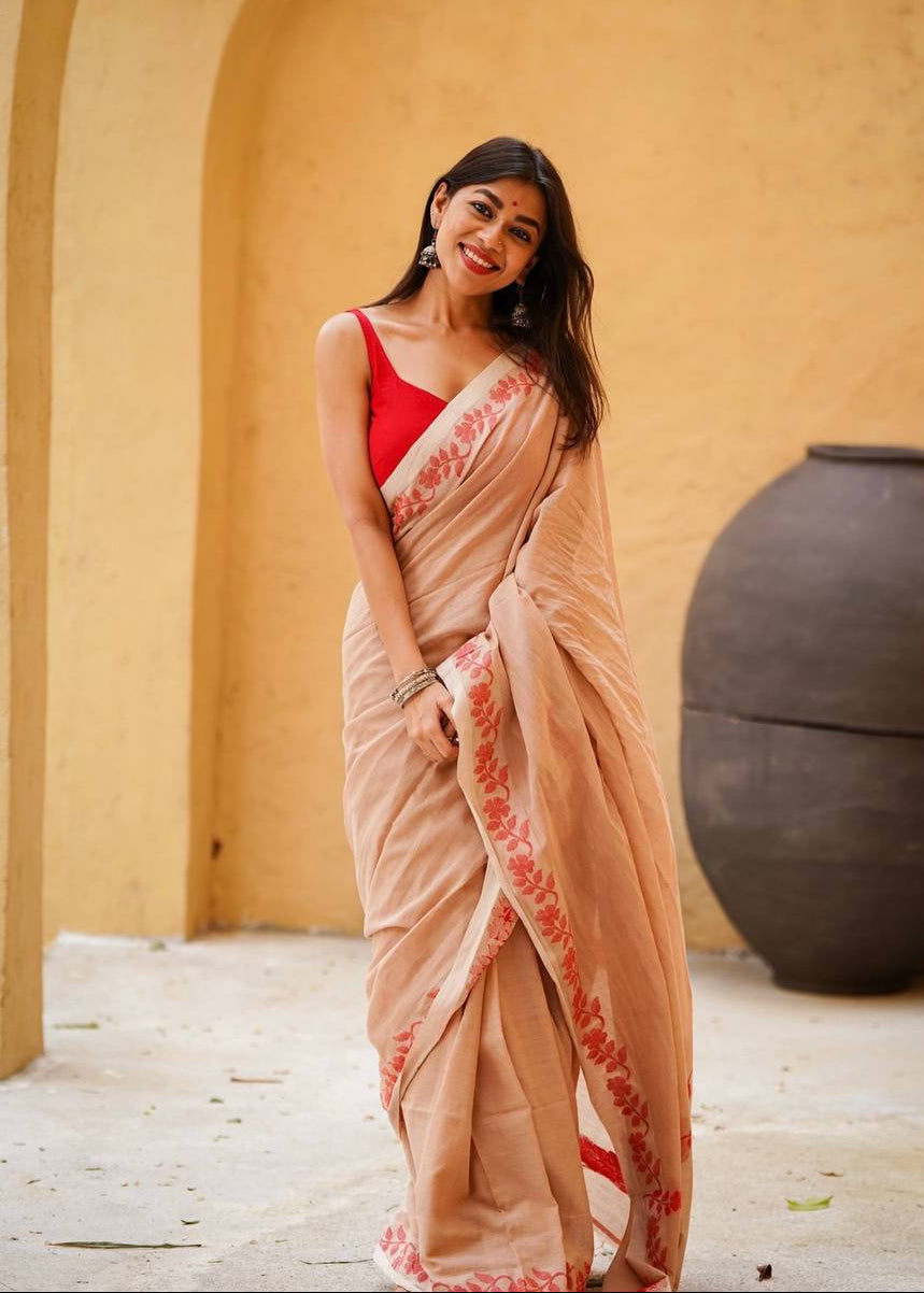 Shriwal Elegant Linen Digital Saree ( 3 Colors)