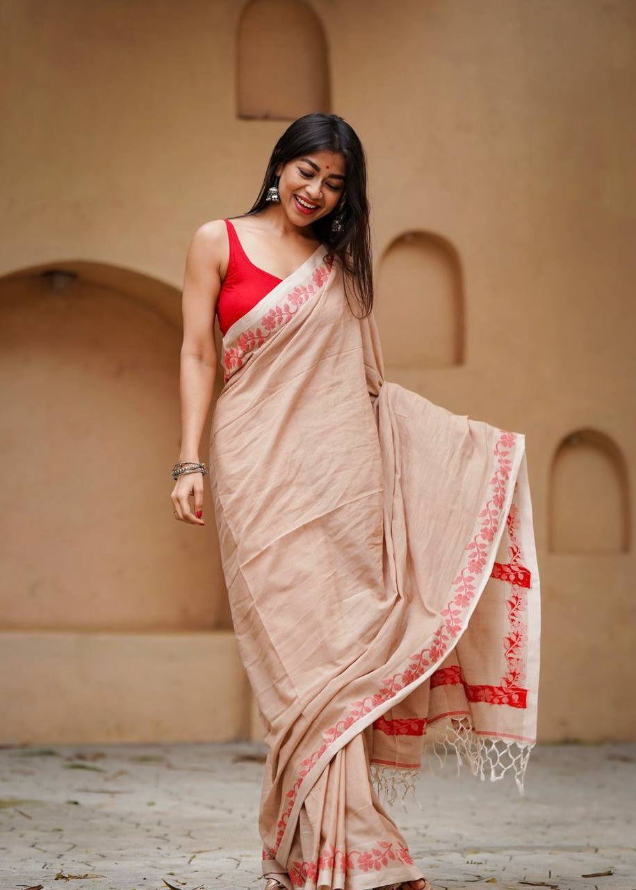Shriwal Elegant Linen Digital Saree ( 3 Colors)
