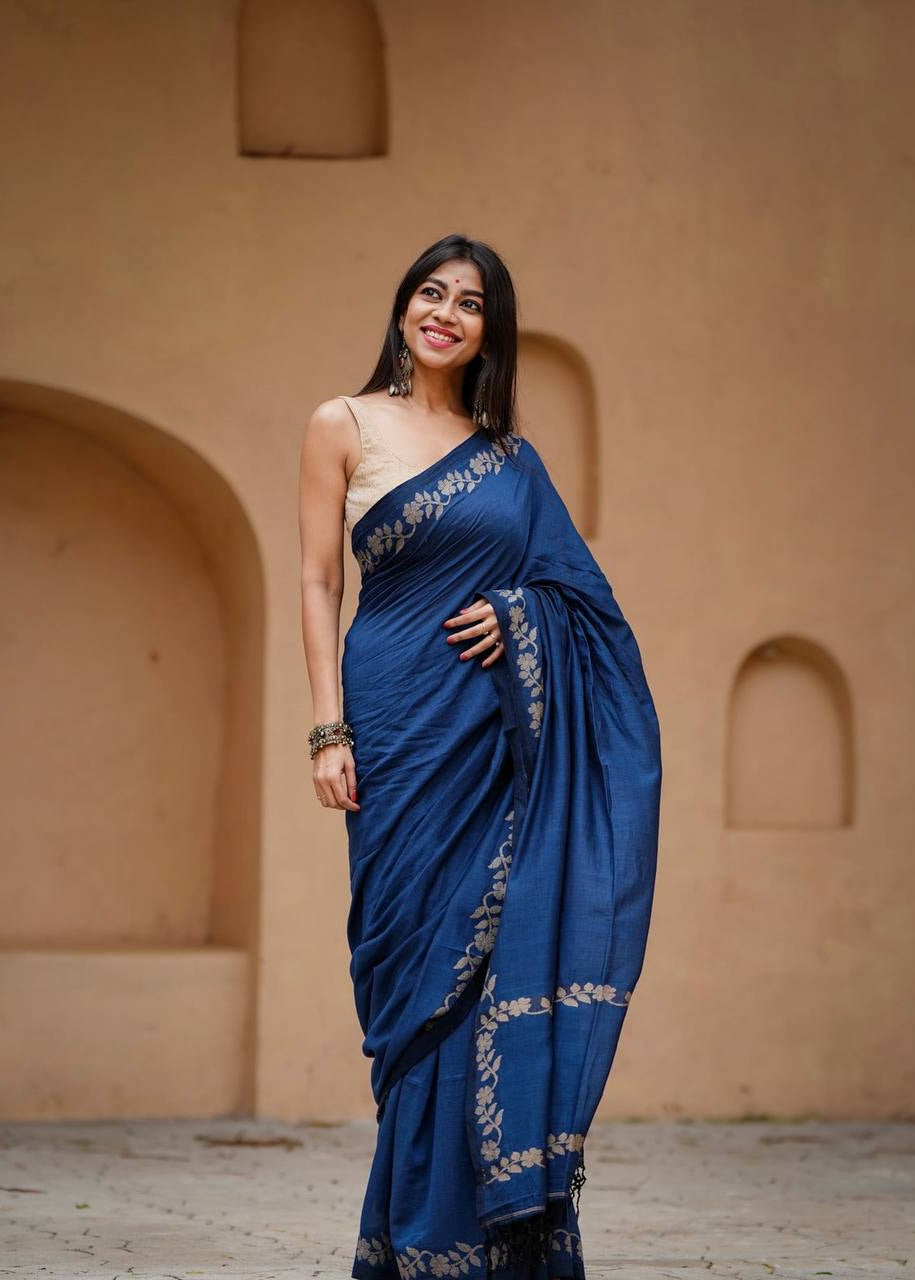 Shriwal Elegant Linen Digital Saree ( 3 Colors)