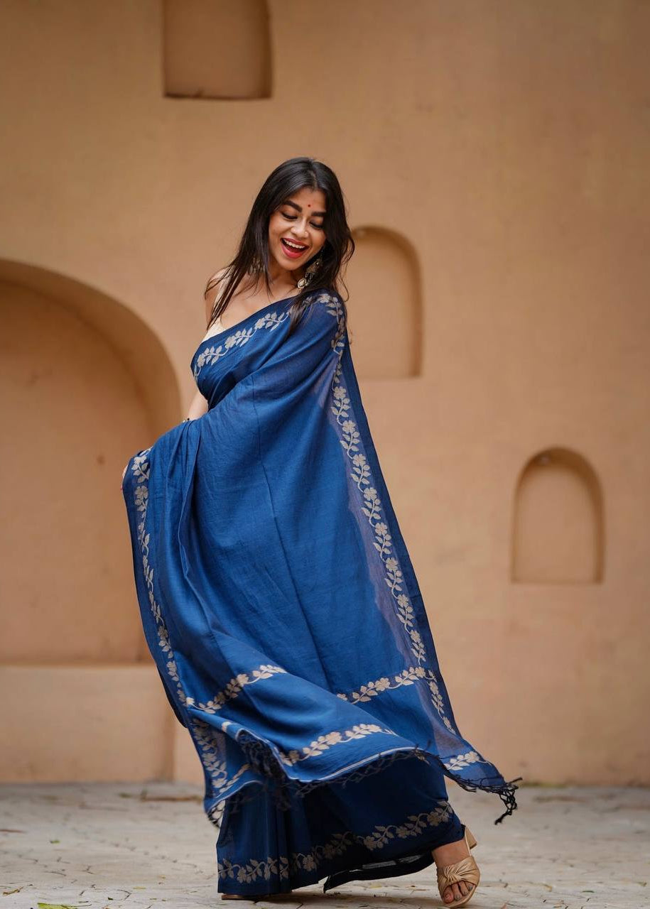 Shriwal Elegant Linen Digital Saree ( 3 Colors)