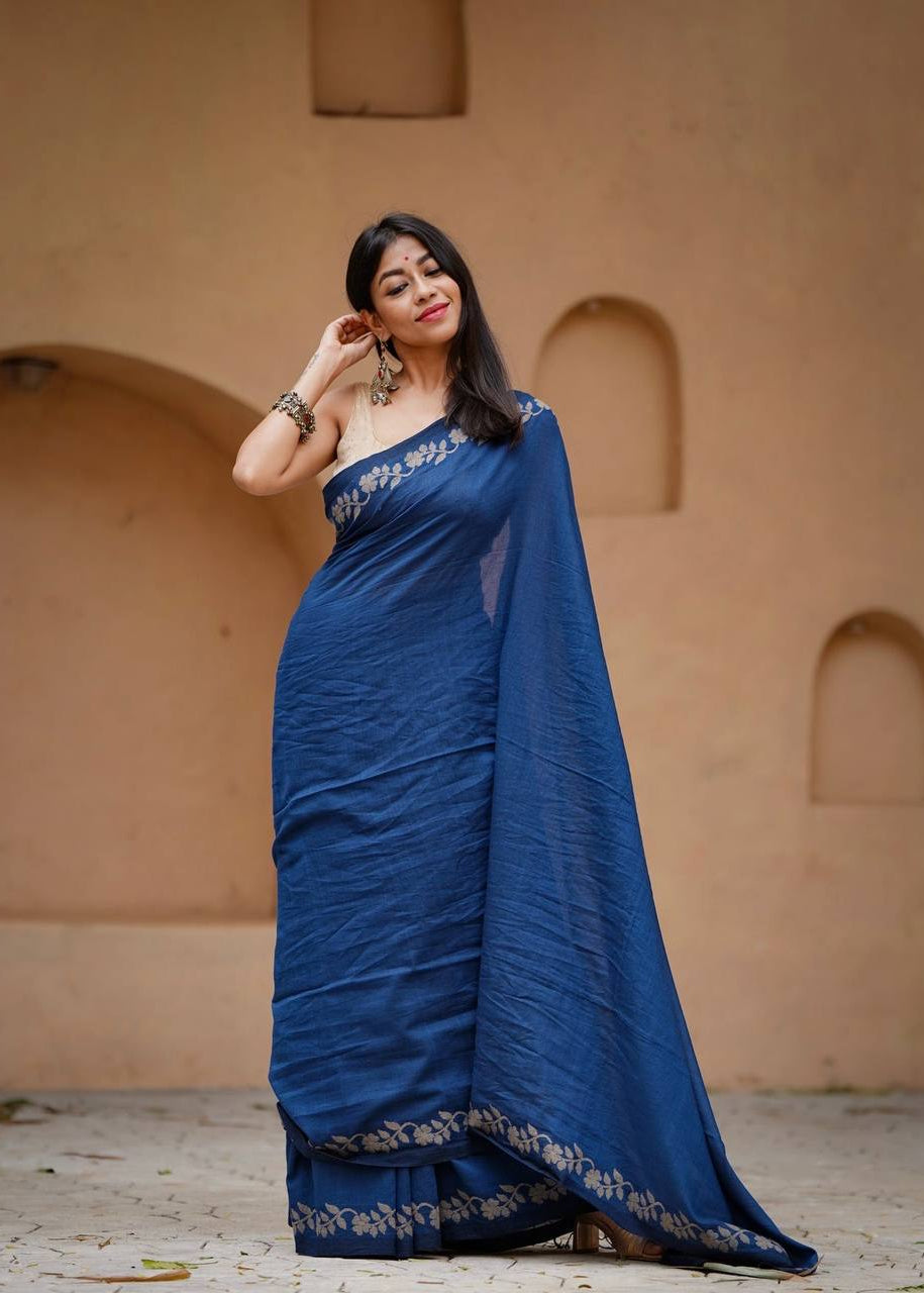 Shriwal Elegant Linen Digital Saree ( 3 Colors)