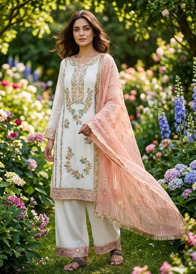 Shriwal Mehfil Sequence Embroidered Palazzo Set ( 4 colours)