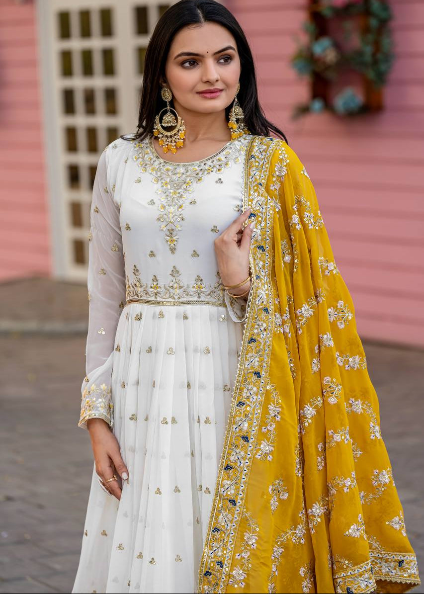 Shriwal Aadhira Royal Embroidered Gown Set(5 Colours)