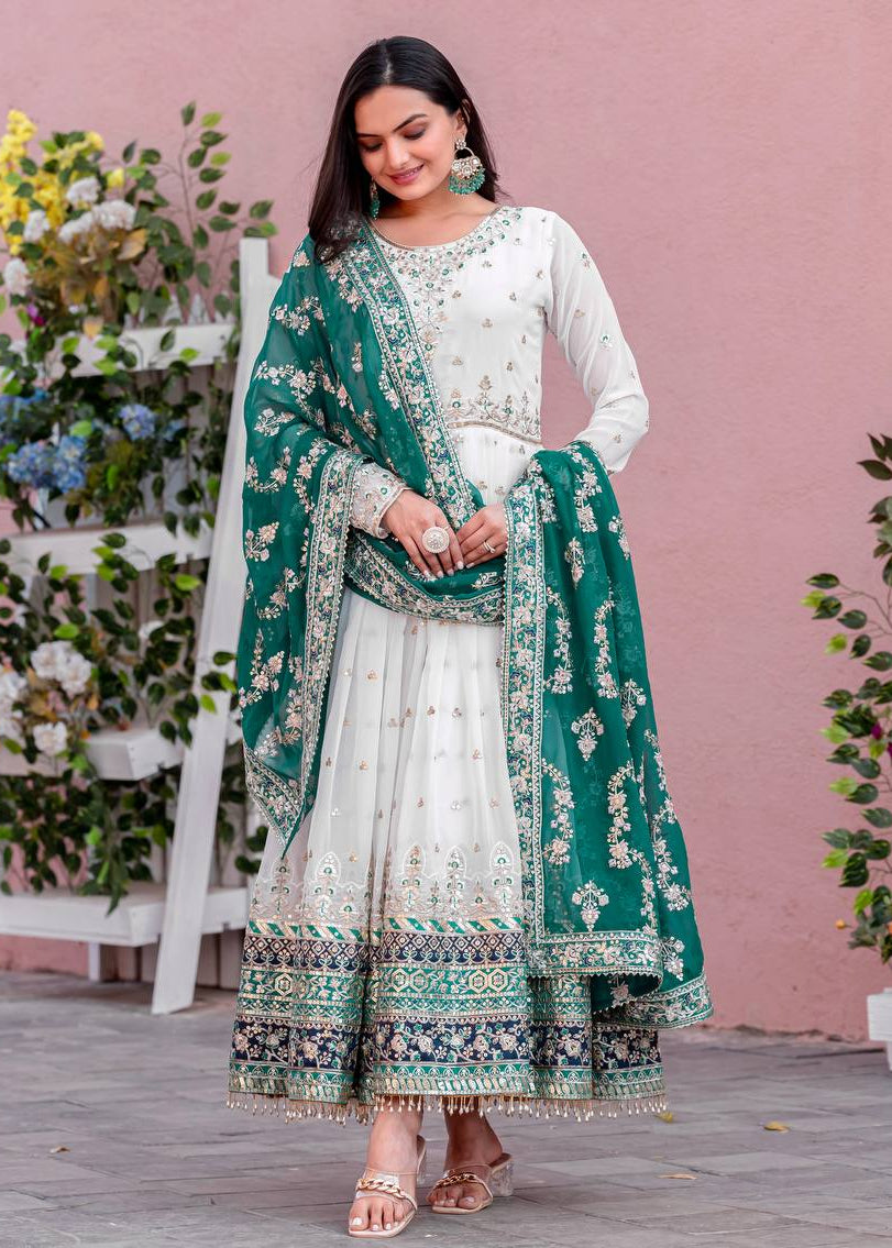 Shriwal Aadhira Royal Embroidered Gown Set(5 Colours)