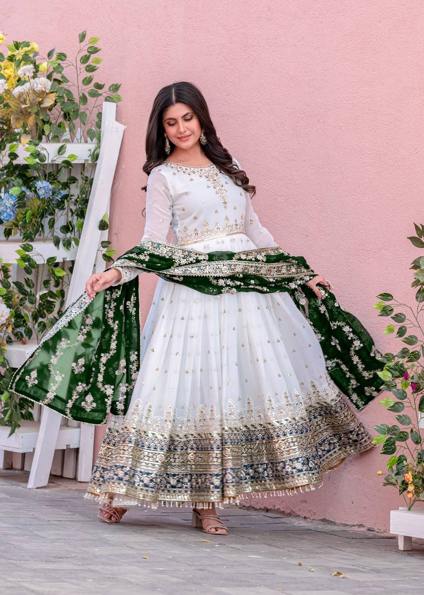 Shriwal Aadhira Royal Embroidered Gown Set(5 Colours)