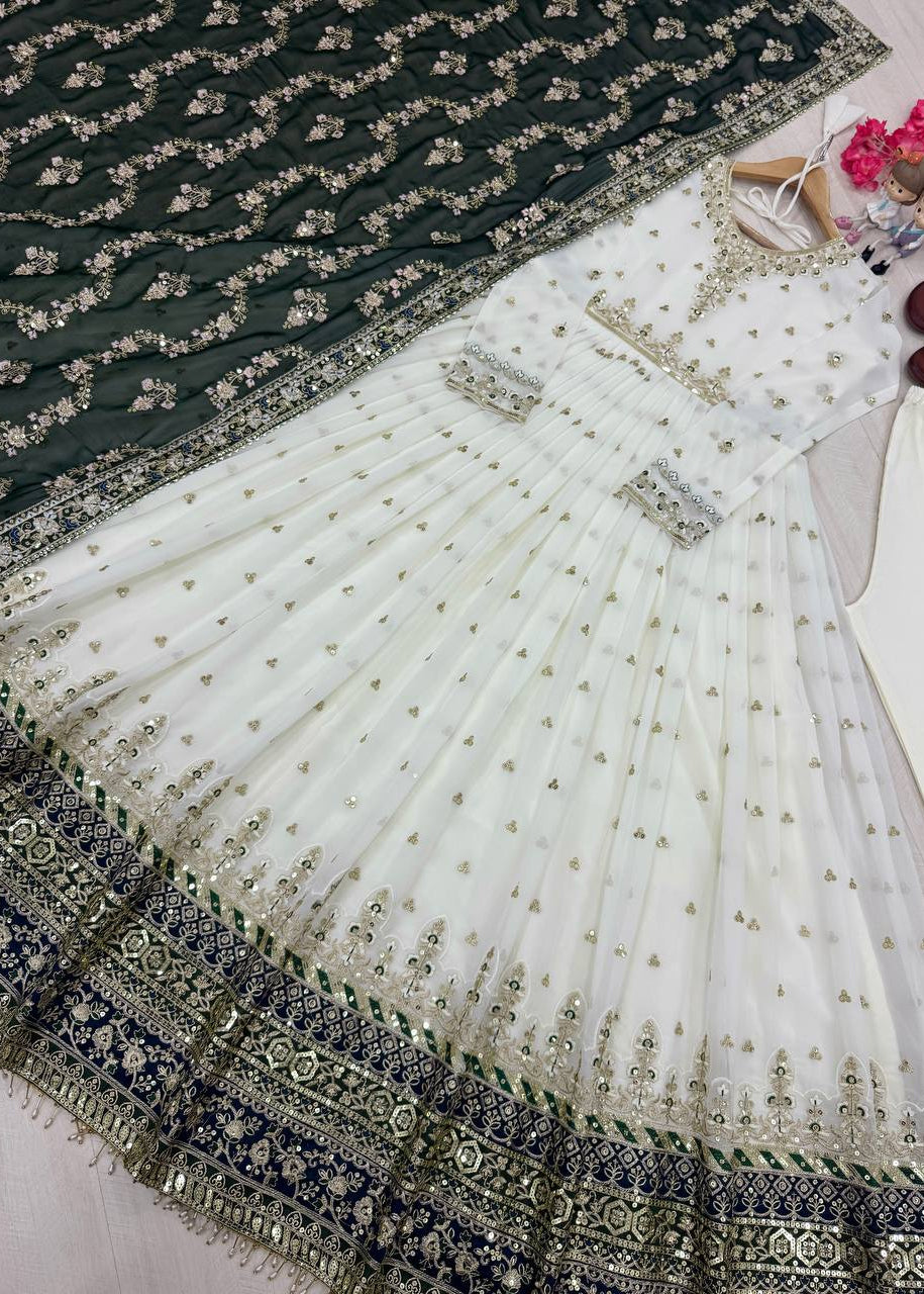 Shriwal Aadhira Royal Embroidered Gown Set(5 Colours)