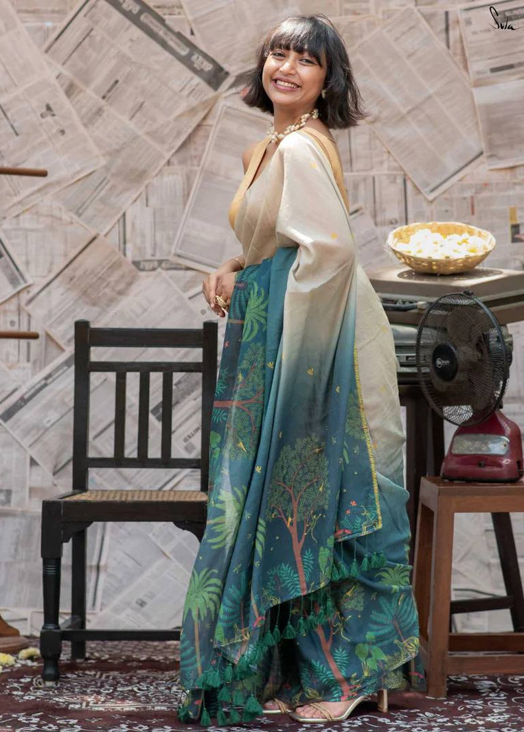 Shriwal Digital Grace Linen Cotton Saree