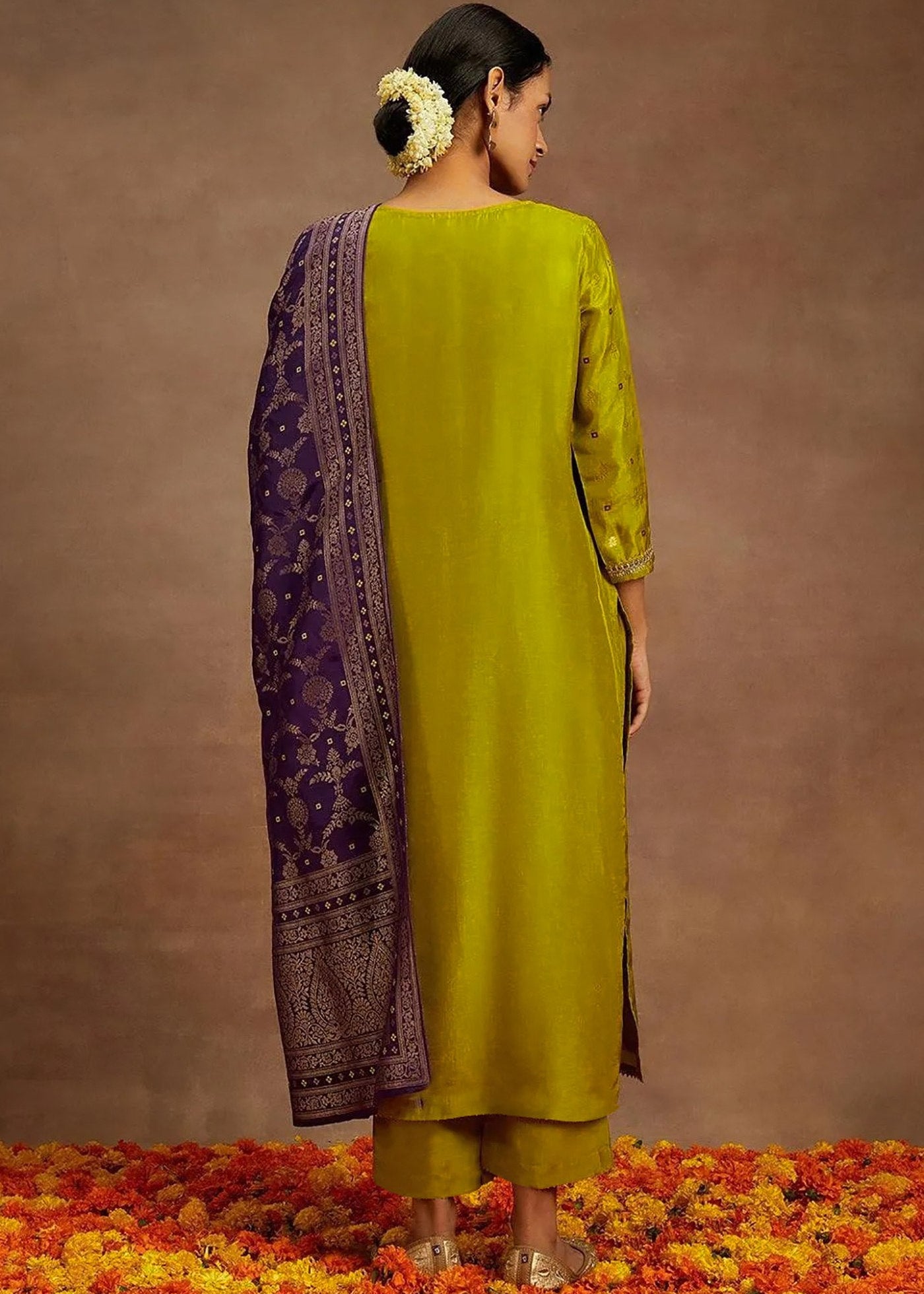 Shriwal Mustard Swaroski Suit