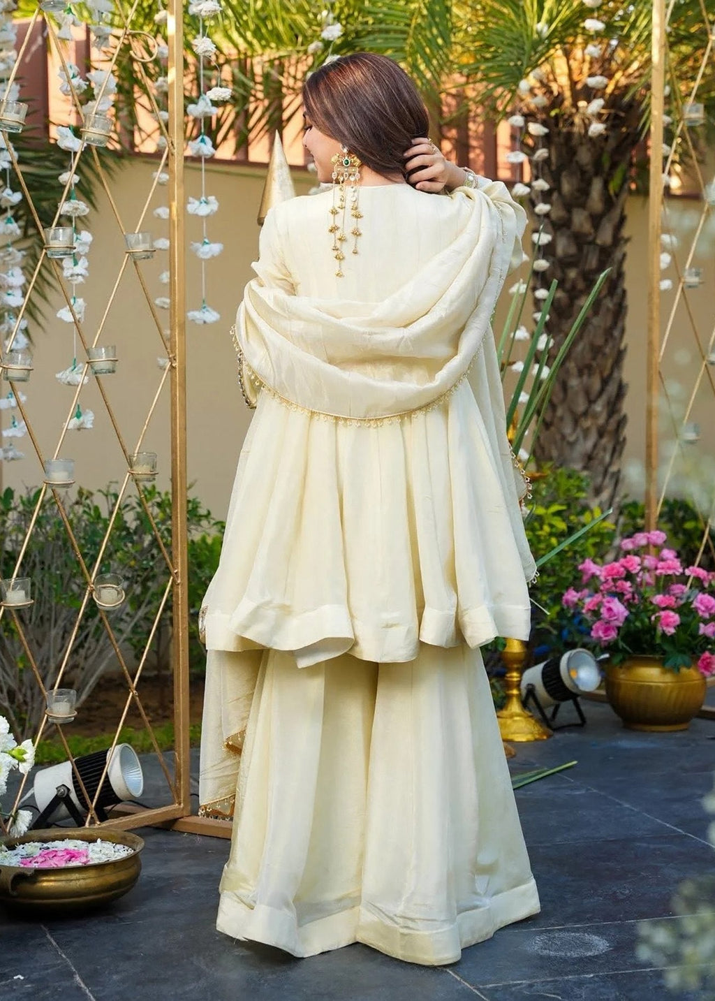 Shriwal fashion mirror work kurti sharara set