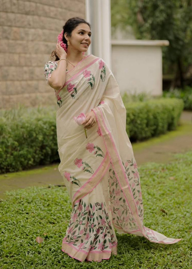 Shriwal Gulbaag Heritage Linen Cotton Saree