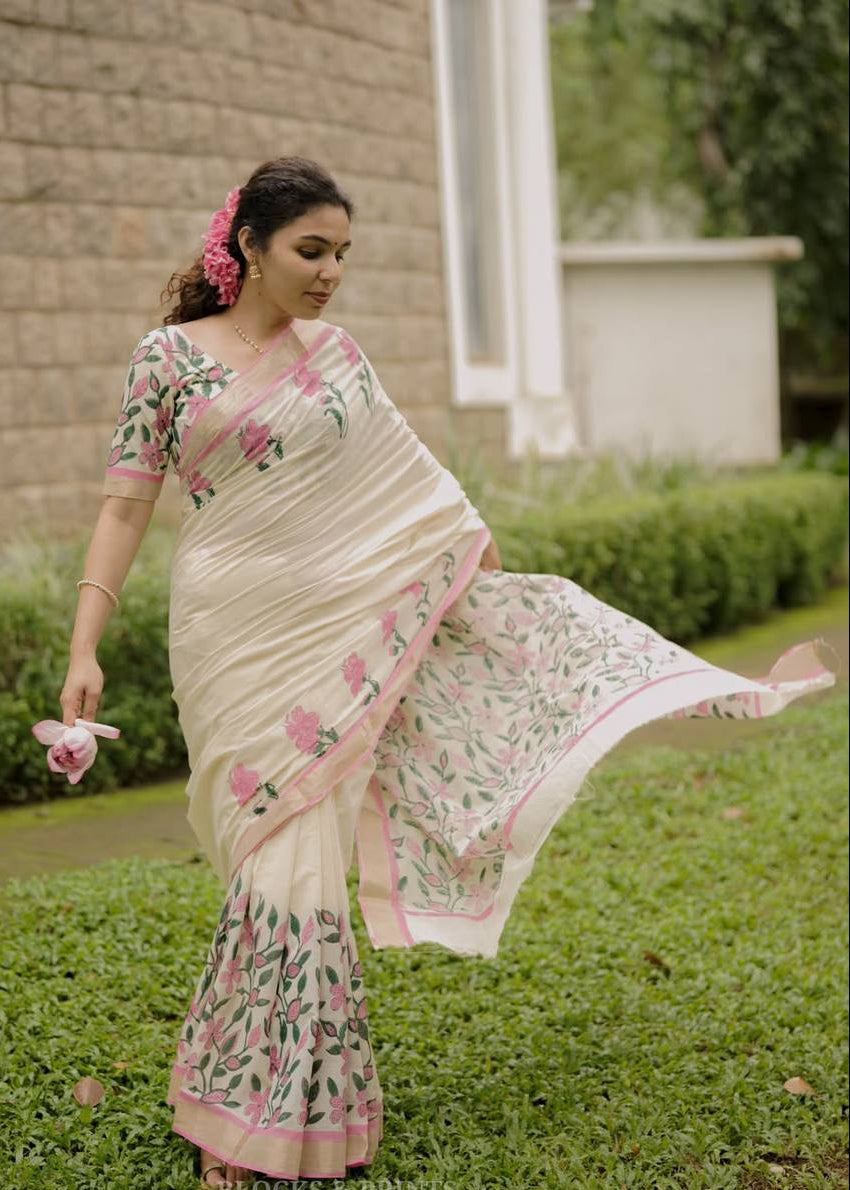 Shriwal Gulbaag Heritage Linen Cotton Saree