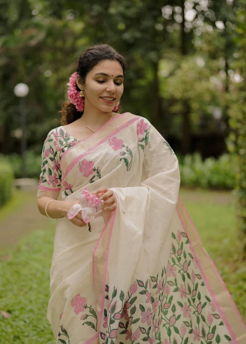 Shriwal Gulbaag Heritage Linen Cotton Saree