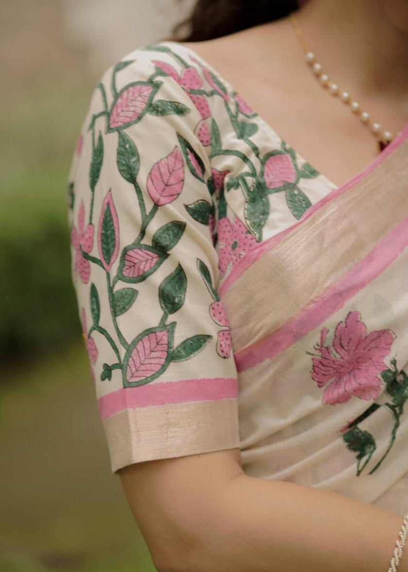 Shriwal Gulbaag Heritage Linen Cotton Saree