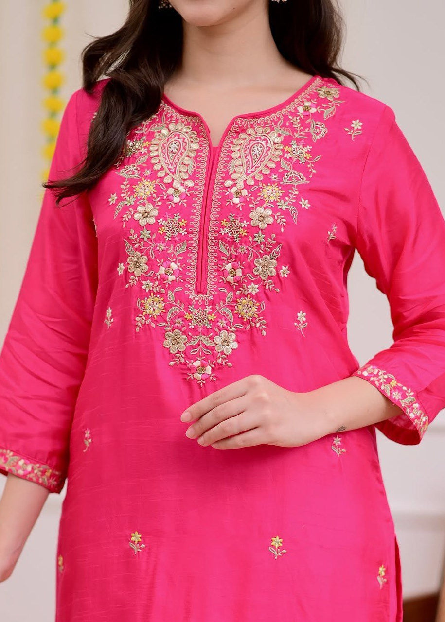 Shriwal 3-Piece Premium Mul Chanderi Kurti Set