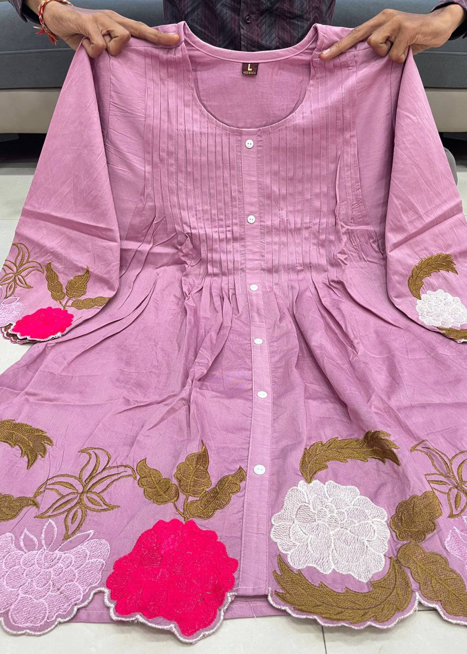 Shriwal lavender kurti pant set