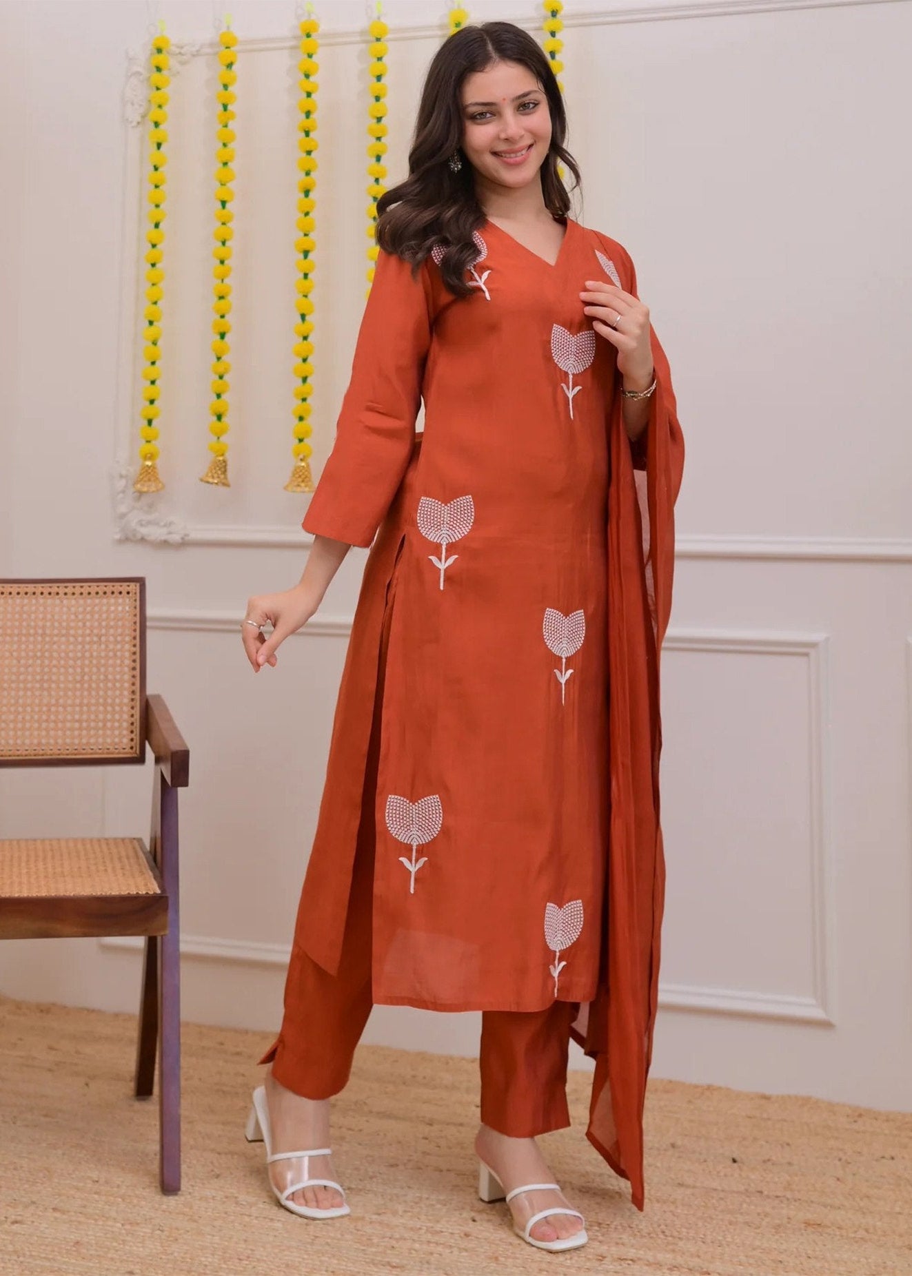 Shriwal Orange Louts Suit