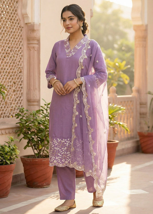 Shriwal Lavender Tapasya Suit