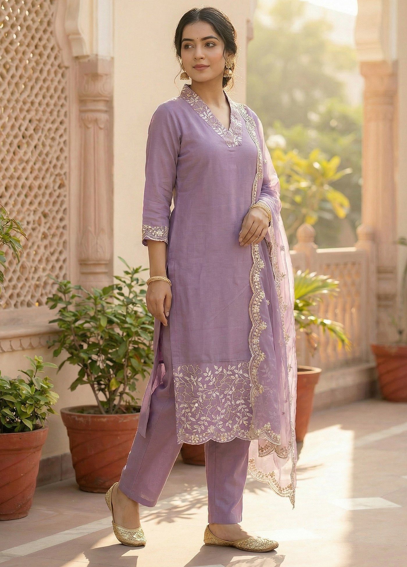 Shriwal Lavender Tapasya Suit