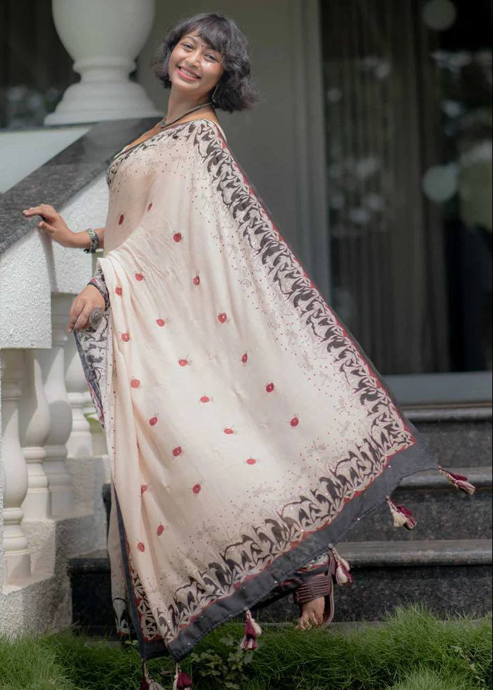 Shriwal Mrinal  Linen Cotton Digital Saree( 2 Colours)