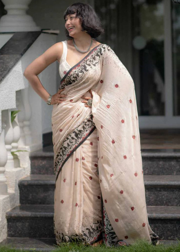 Shriwal Mrinal  Linen Cotton Digital Saree( 2 Colours)