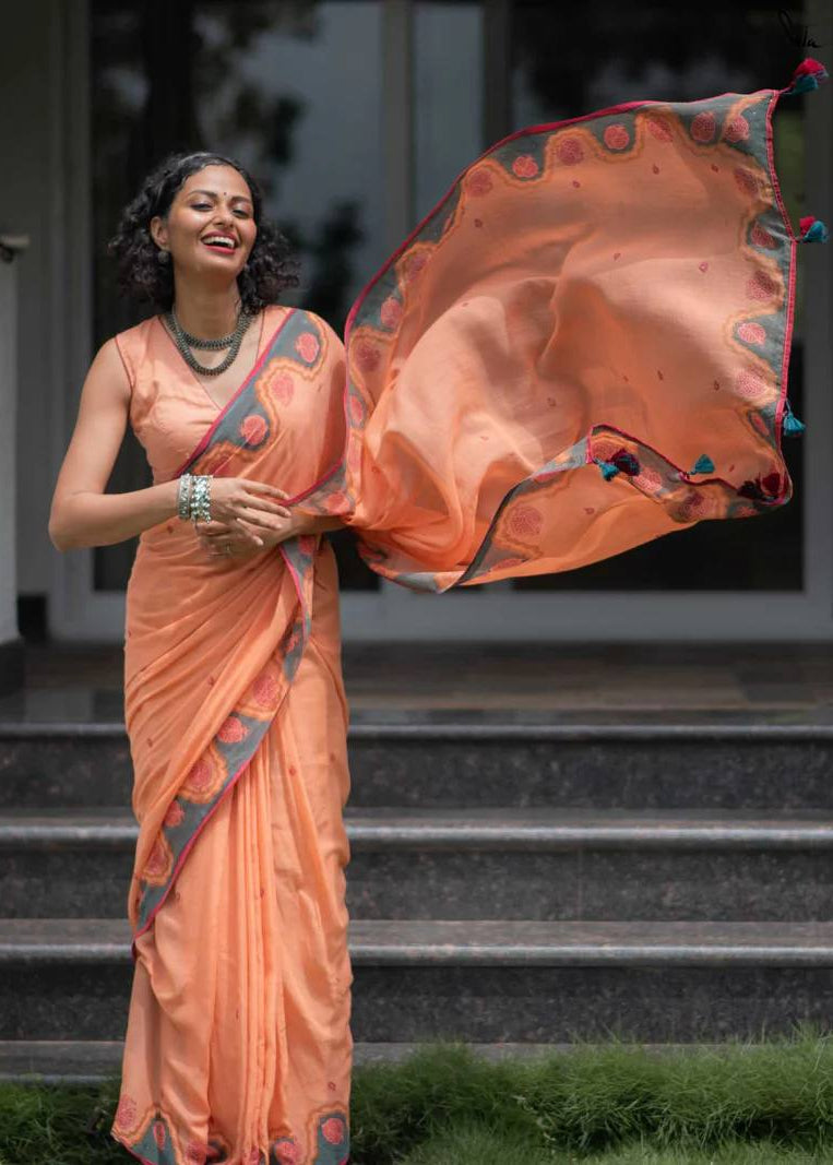 Shriwal Zariya Leher Linen Cotton Digital Saree (2 Colours)