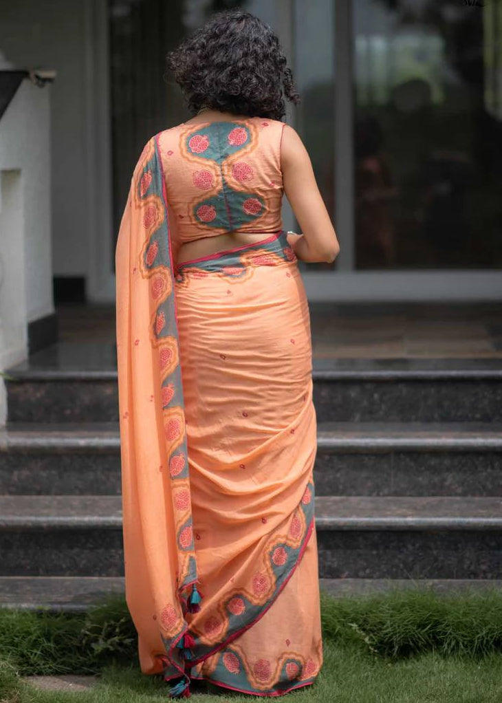 Shriwal Zariya Leher Linen Cotton Digital Saree (2 Colours)