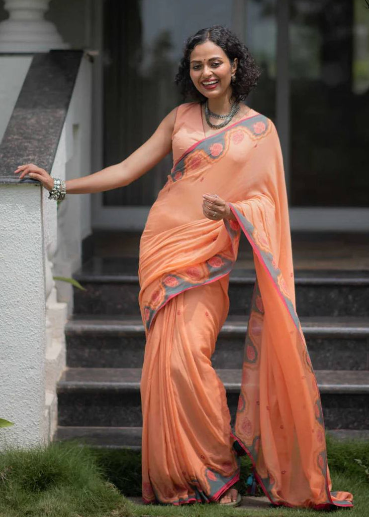 Shriwal Zariya Leher Linen Cotton Digital Saree (2 Colours)