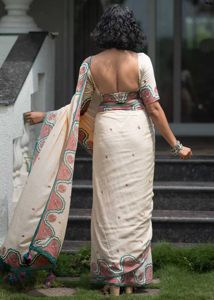 Shriwal Zariya Leher Linen Cotton Digital Saree (2 Colours)