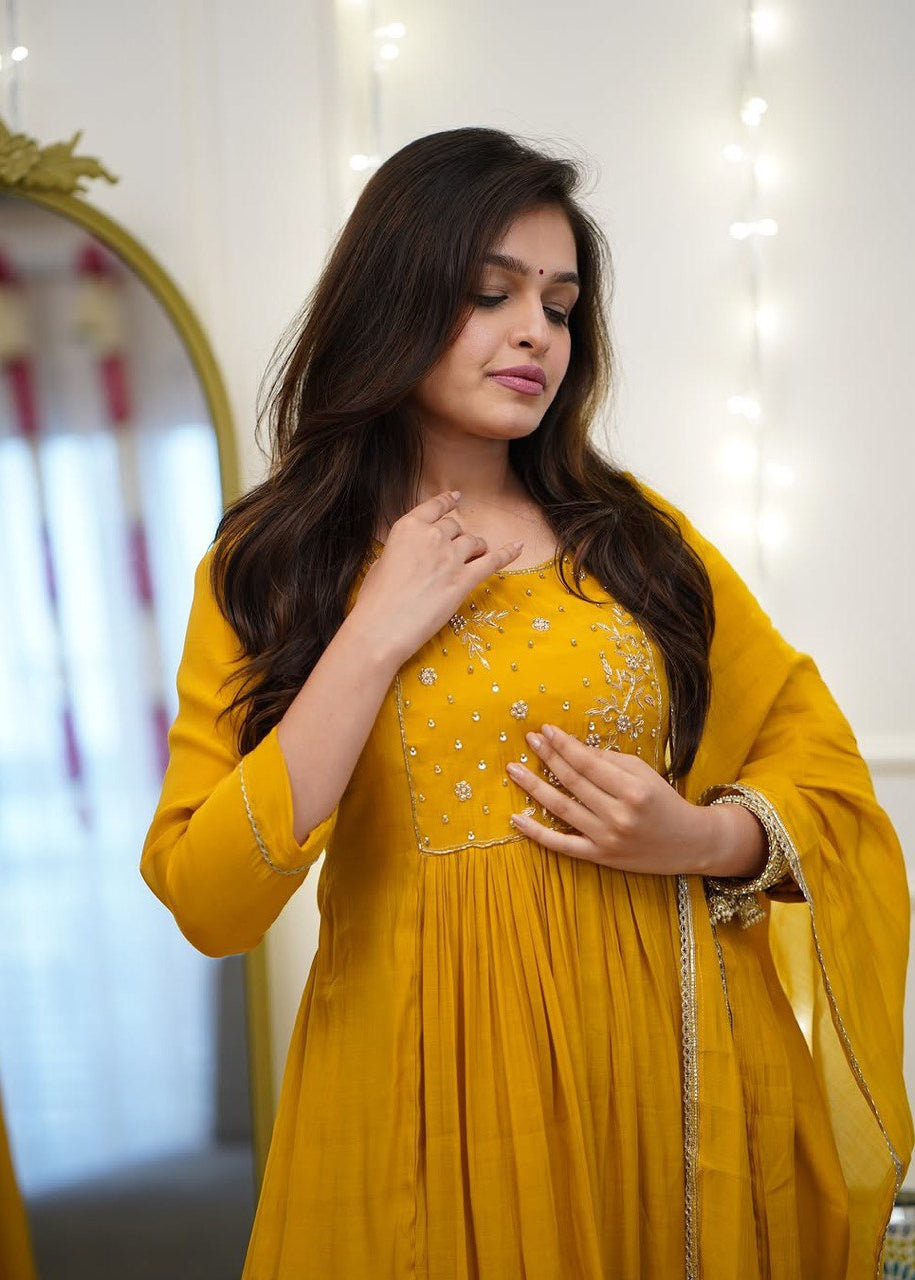 Shriwal Elegant Mustard kurti set