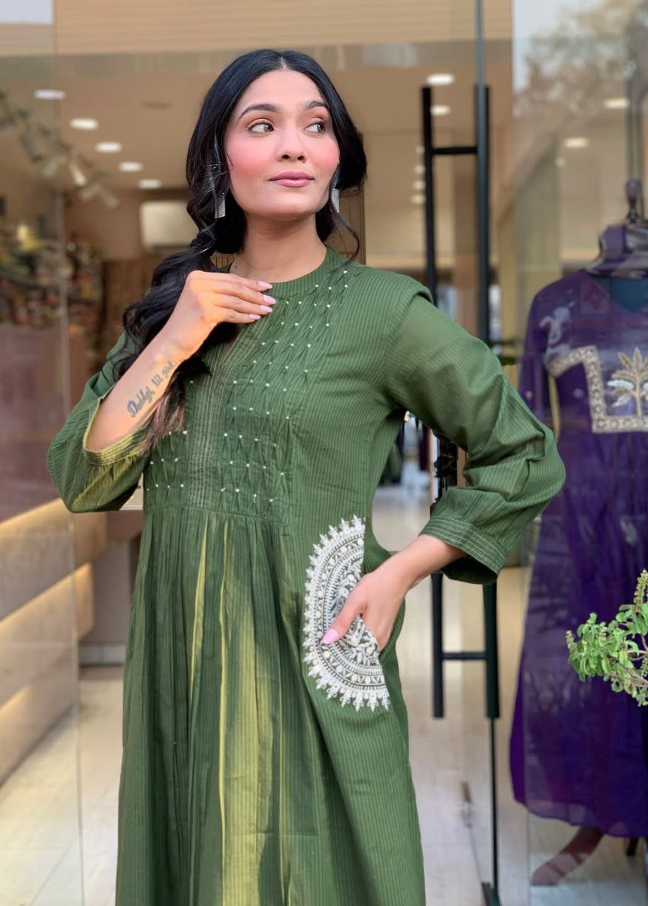 Shriwal Mehira Pure Cotton 60x60 Handwork Suit Set
