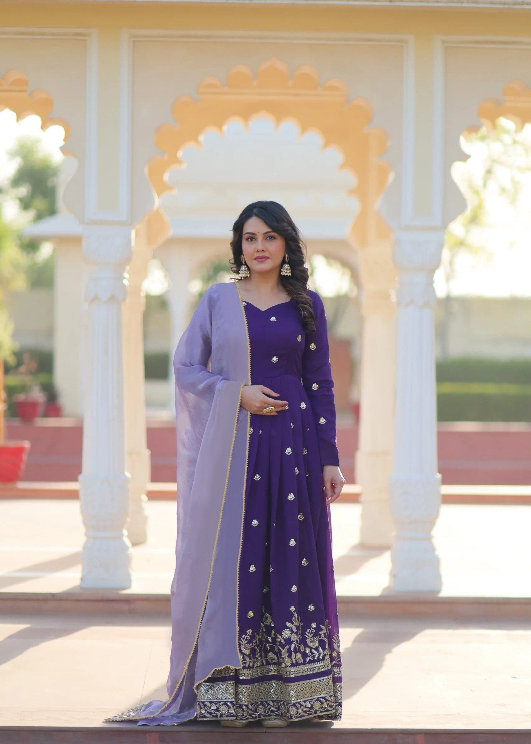 Shriwal Purple Nora Gown