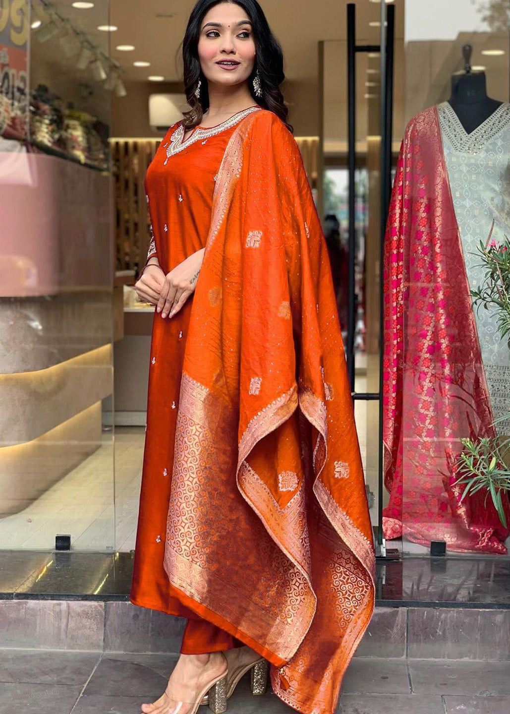 Shriwal Orange Aashi Suit