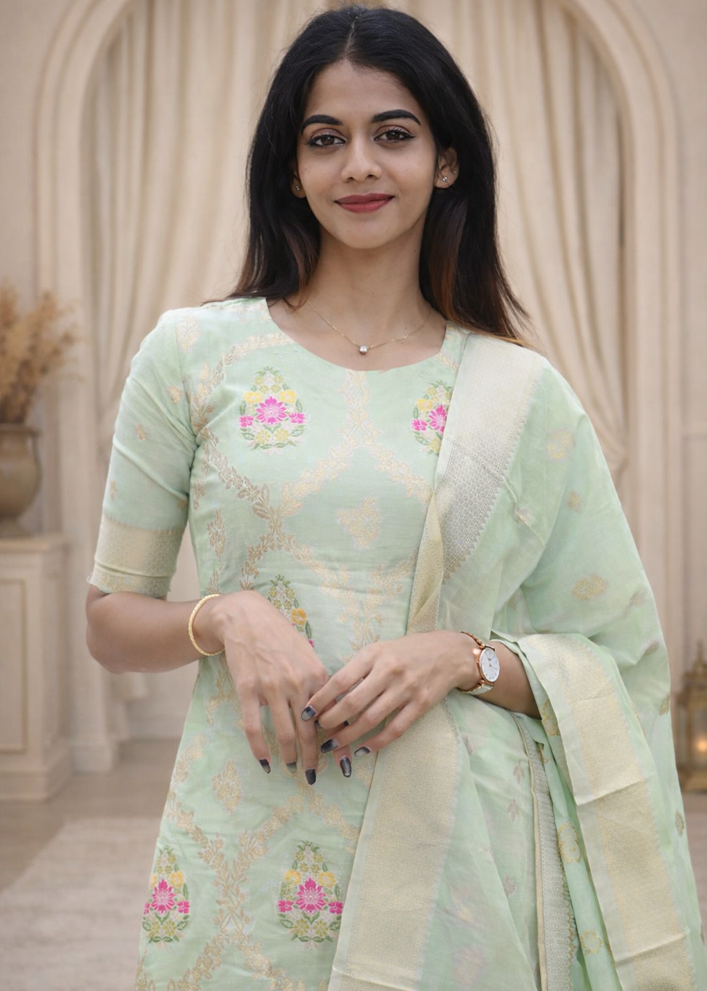 Shriwal Pista Weave Elegance Kurta Set