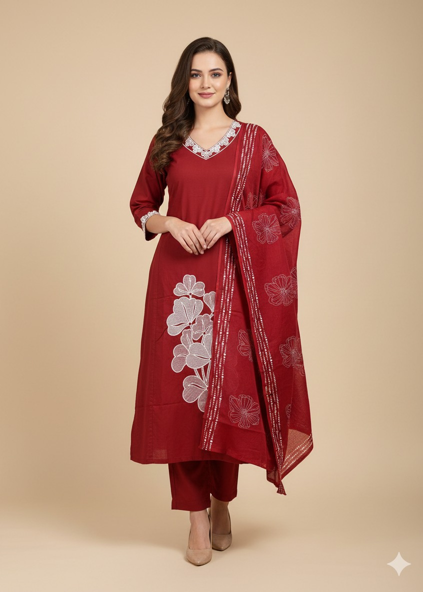 Shriwal Signature Floral Charm Kurti Set( 2 Colours)