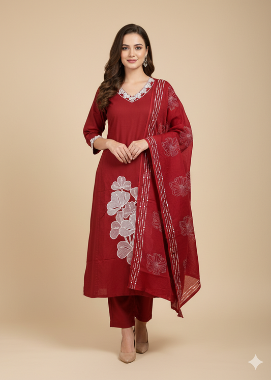 Shriwal Signature Floral Charm Kurti Set( 2 Colours)