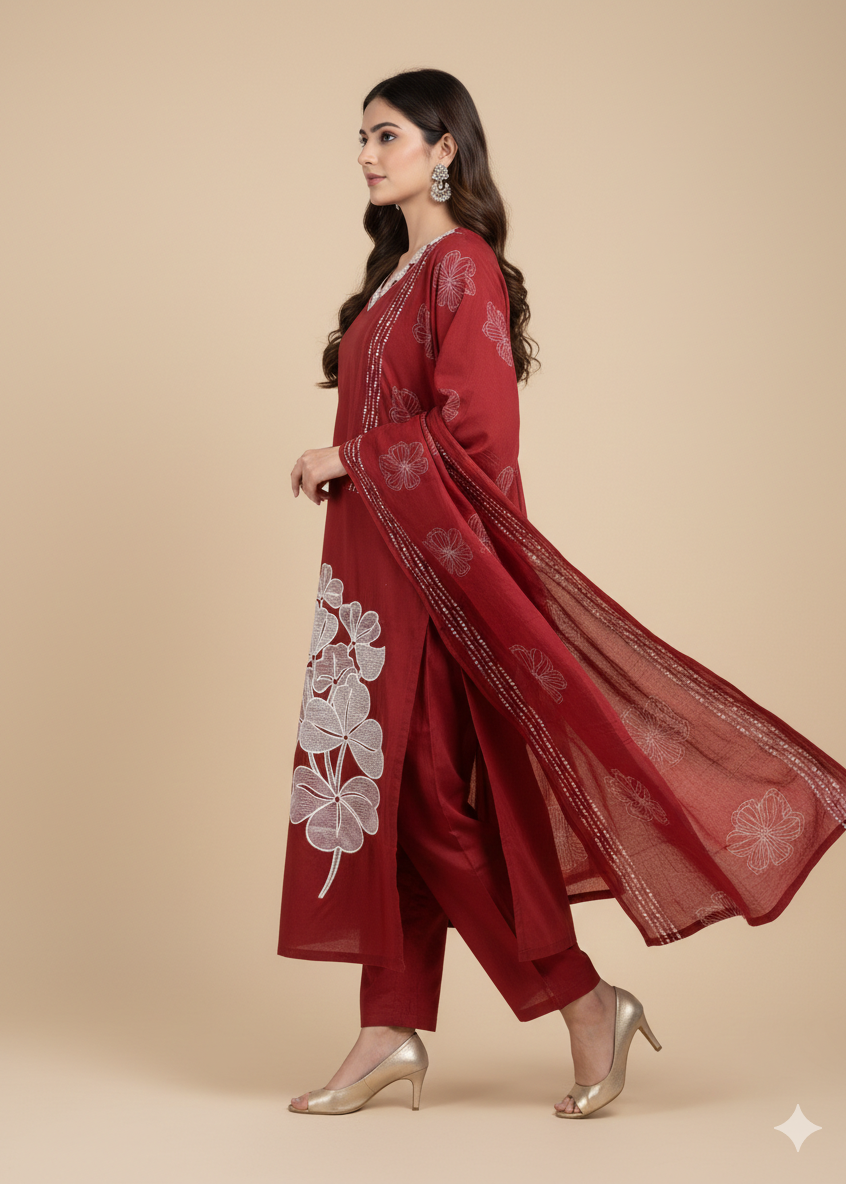 Shriwal Signature Floral Charm Kurti Set( 2 Colours)