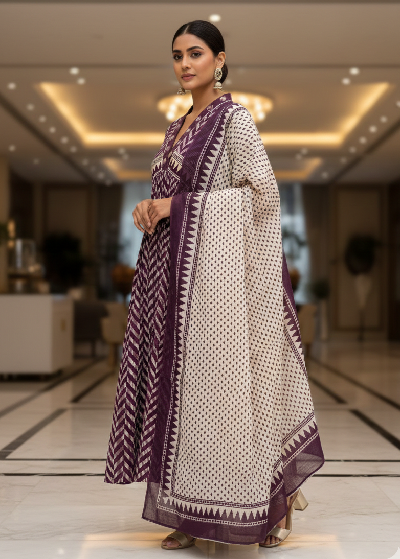 Shriwal Pure Cotton 60x60 Printed Suit Set(2 colours)